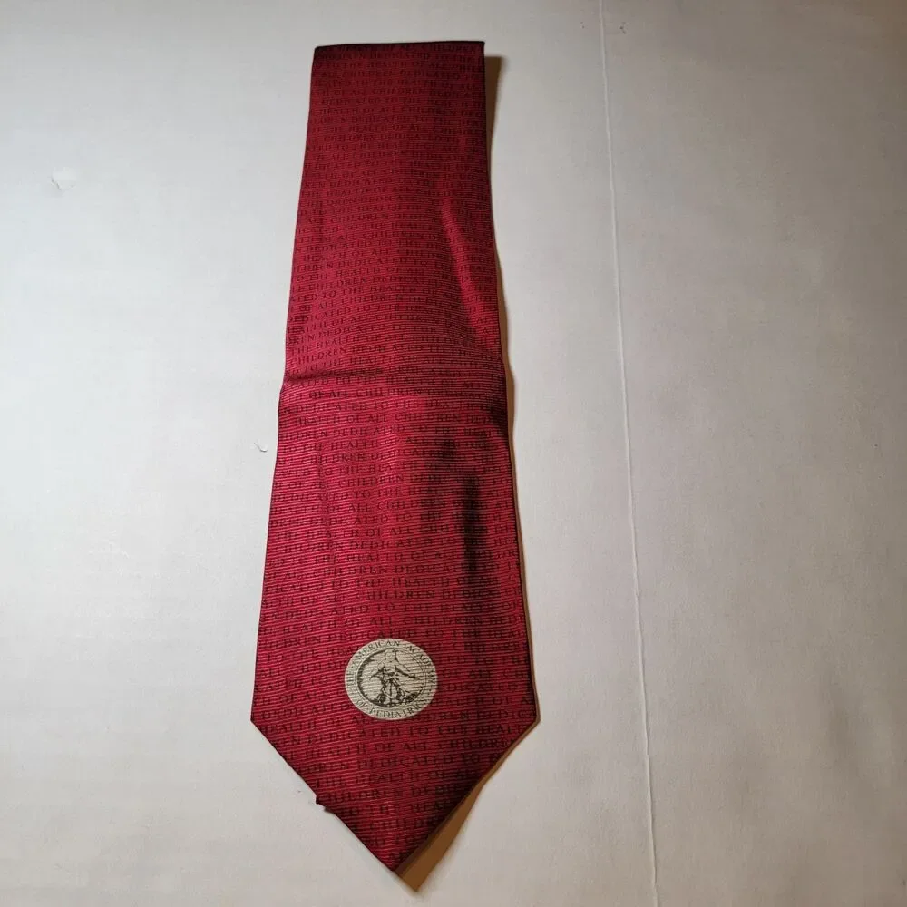 American Academy Of Pediatrics Tie Burgundy w/ Logo - 100% Silk